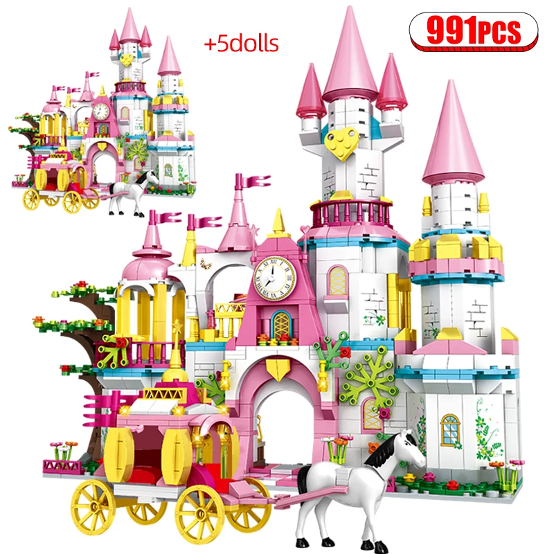 

City Treehouse Princess Luxury Castles Playground House Movies Carriage Figures Building Blocks Friends Set For Toys Girls Gift