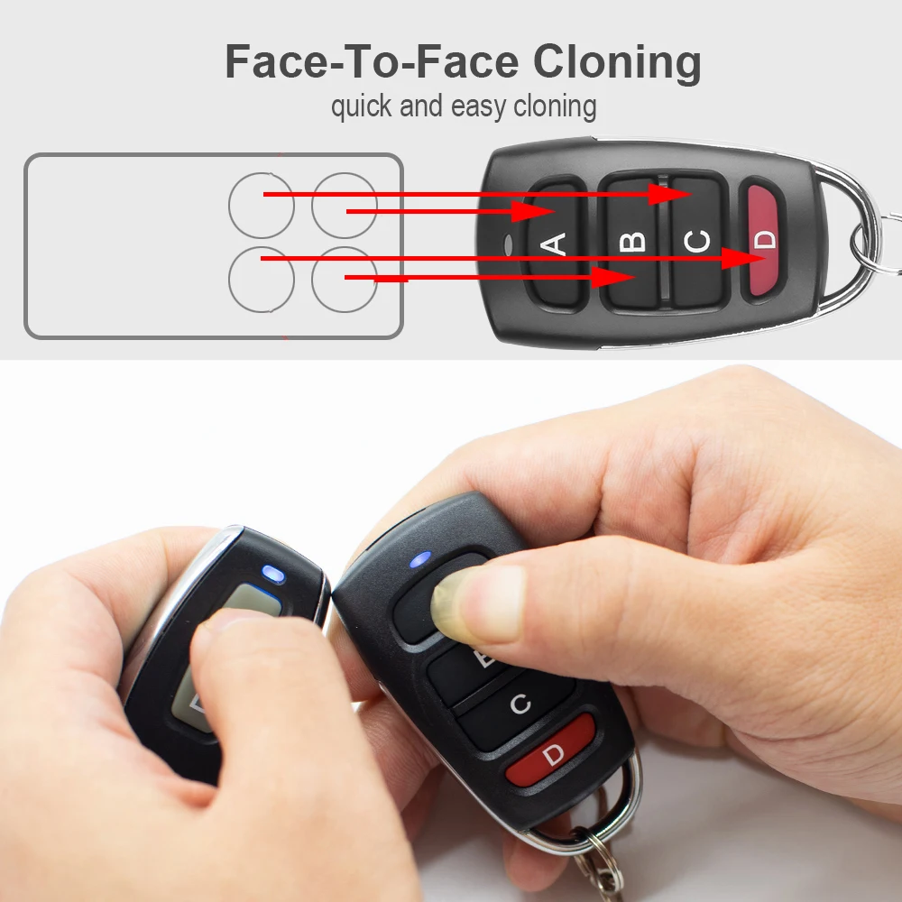 New AVIDSEN 104505 100400 100550 100955 100951 Remote Control 433mhz Fixed Code Clone Garage Door Command Remote Copier Key Fob