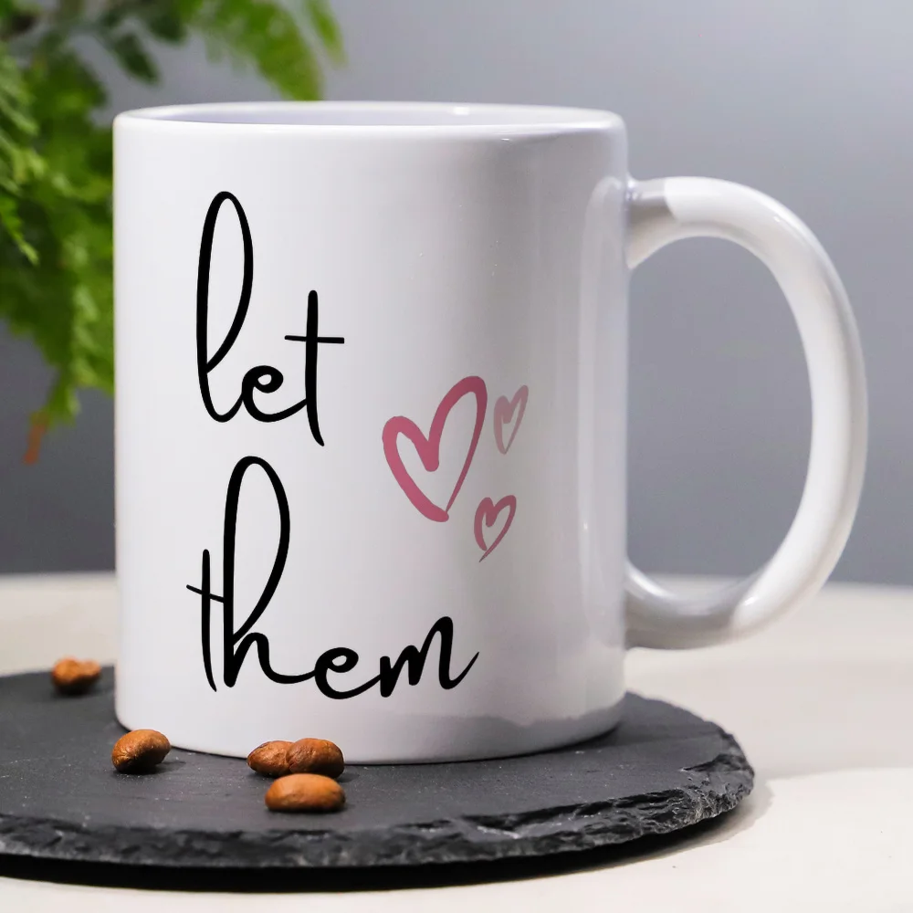 

1pc, Let's Them, Funny Humorous Slogan Coffee Mug, 11oz Ceramic Mug Decorative Tea Cup Ideal Birthday/Anniversary Gift Perfect f