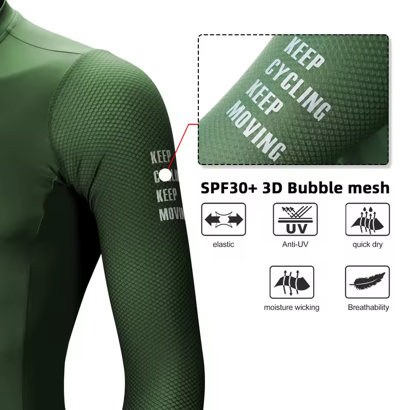 DAREVIE Cycling Jersey Long Sleeve Pro Aero Small Size 3D Bubble Mesh Cycling Jersey Men Women Breathable Man Cycling Maillot - Image 5