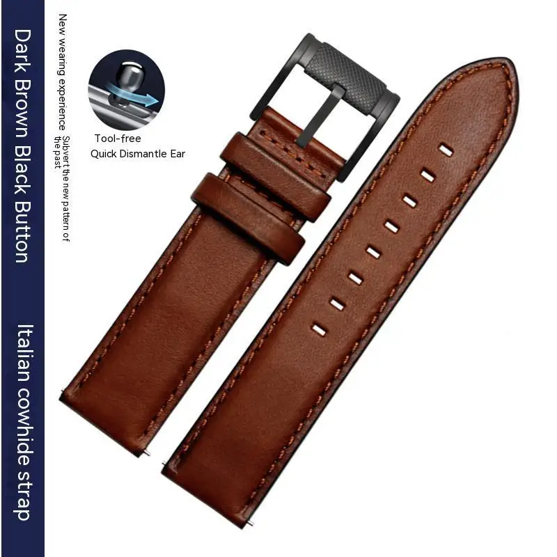 Men\'s Leather Watch Strap Fit for Fossil FS5088 FS5380 Timex T49963 Strap Quick Disassembly 20 22MM Pin Buckle Wrist Strap