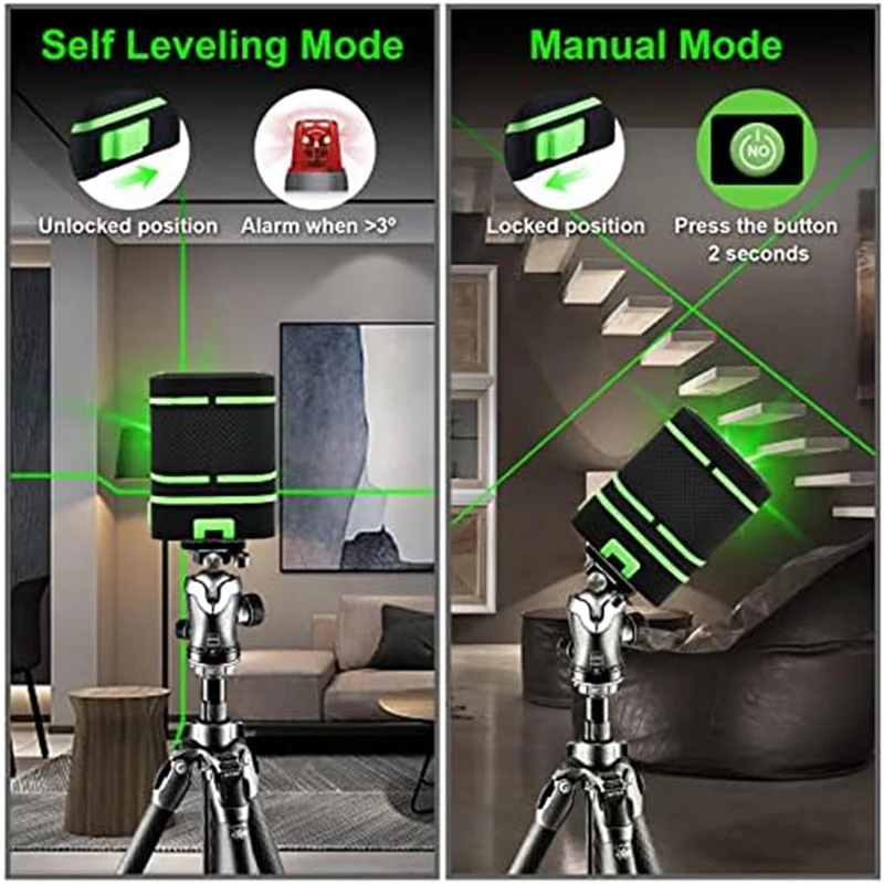 Laser Level Laser Level Tool Portable Green Light Level Bright Green Beam Crosshair (With Self-Leveling Function) image 5