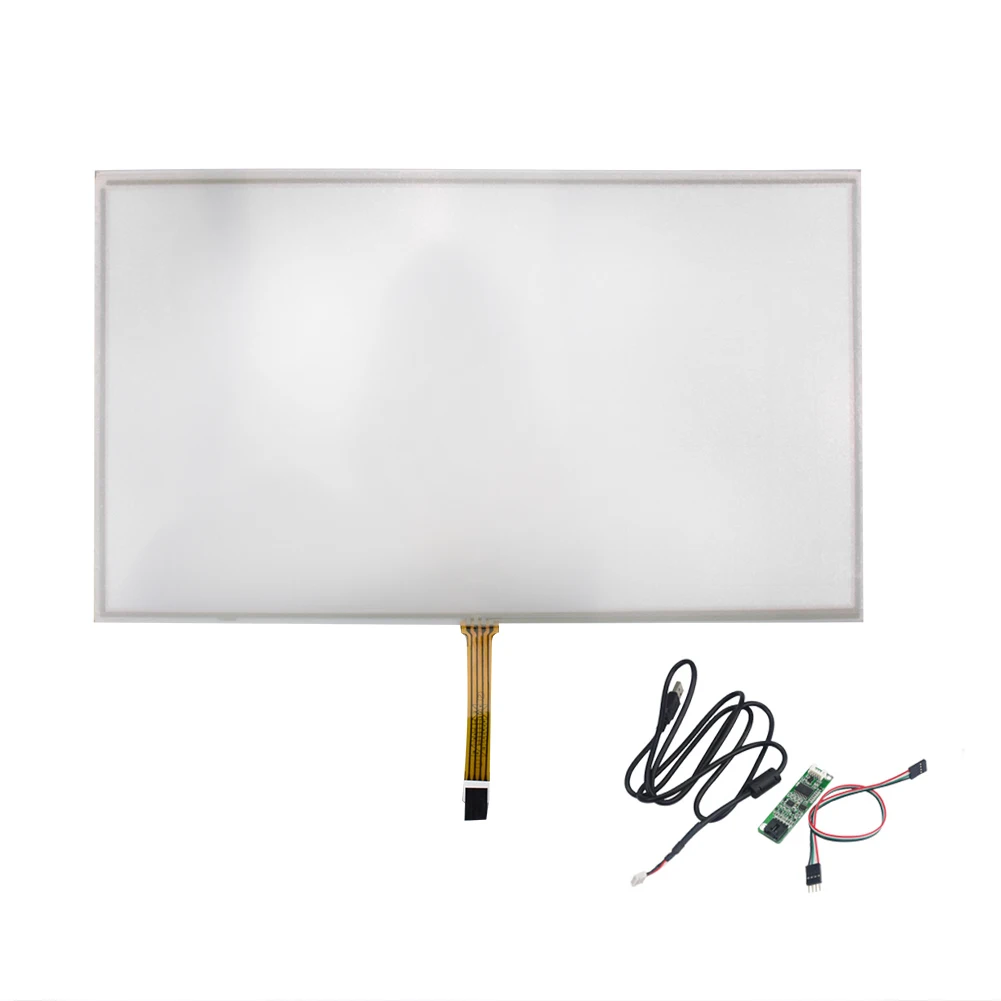 15.6-inch 4-Wires Resistive Touch Screen Double Membrane Soft Screen + USB Touch Screen Controller 358*208.5MM