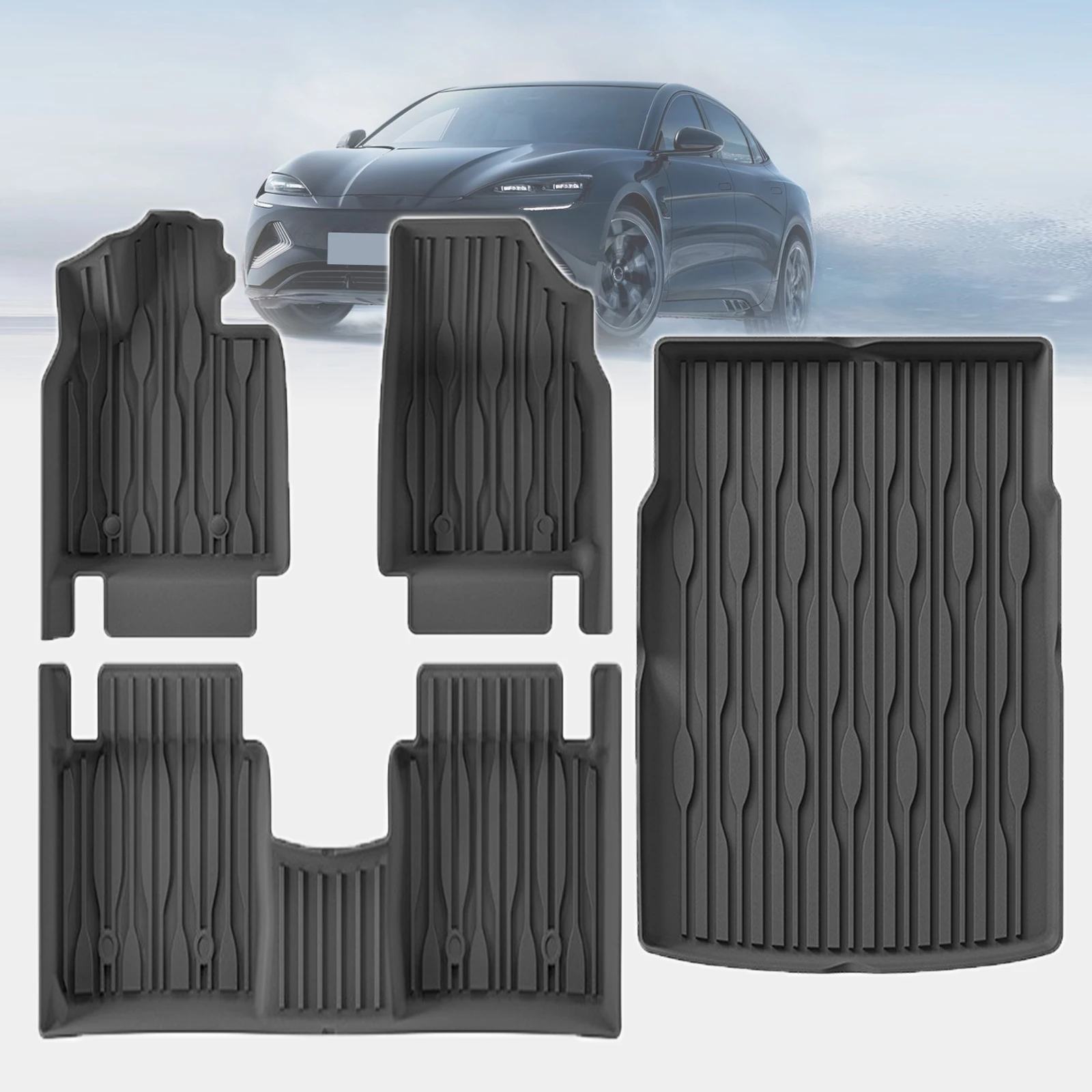 

for BYD SEAL 5 Destroyer 05 2025 2026 Waterproof TPE Car Mats 3D Laser Scanning Perfect Fit Odorless Accessories Easy Clean
