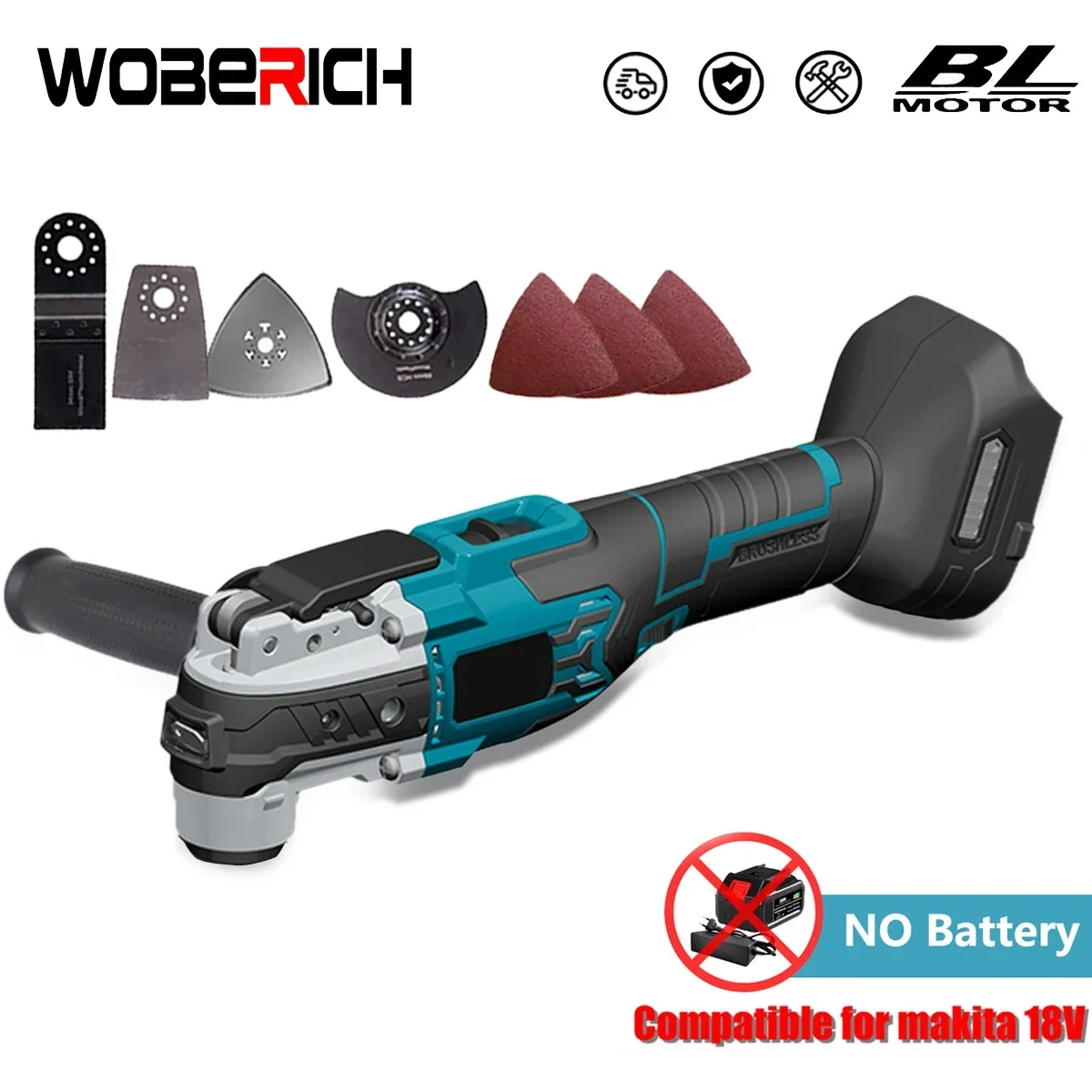 Brushless Electric Cordless Oscillating Multitools Machine Multi-function Trimmer Saw Renovator Power Multi-Tool for Makita 18V