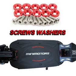 10pcs Fasteners Fender Washer Concave Screws Aluminum Washers and M6 Bolt For Dualtron Thunder Eagel Ultra Zero 9 Kaabo Parts
