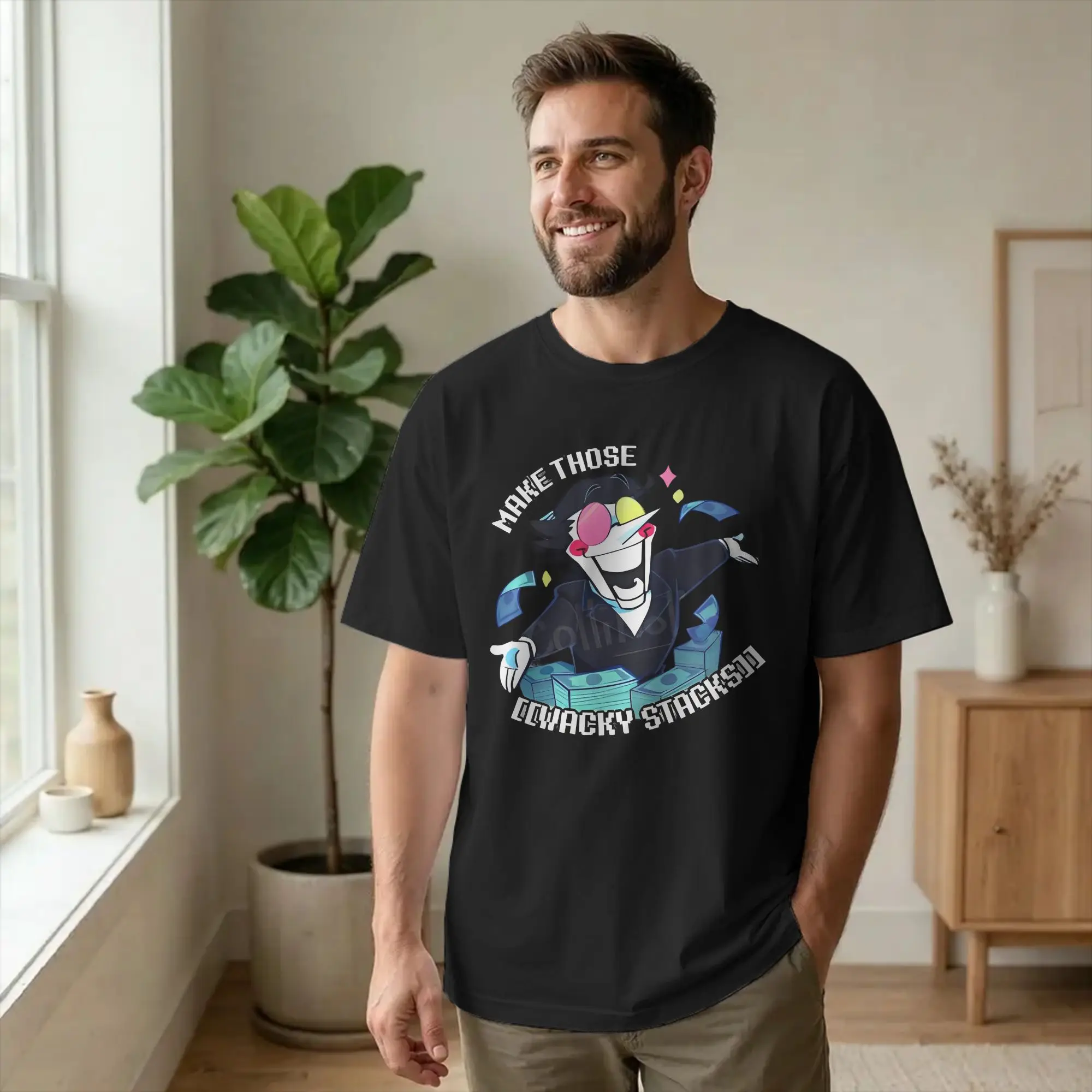 Kawaii Deltarune Spamton MAKE THOSE [WACKY STACKS T Shirt For Men Women O-neck Short Sleeve Clothing  100%Cotton Summer Clothing