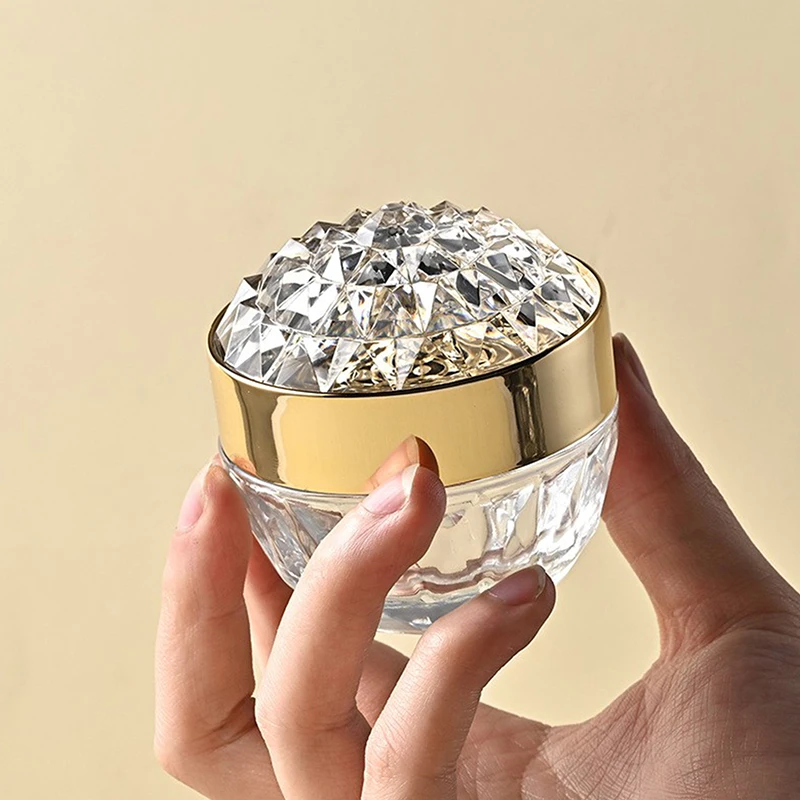 

1 шт., роскошная алмазная стеклянная банка для крема для лица 50 г с крышкой, акриловая косметическая банка, контейнер для банок для крема-лосьона, дорожная бутылка для лосьона