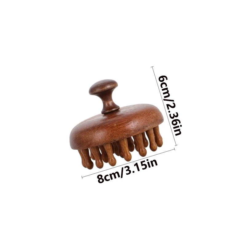 Sandalwood Massage Comb Head Meridian Comb Scalp Neck Back Massager Anti-Static Wooden Brush Multi-Functional Body Guasha Tools