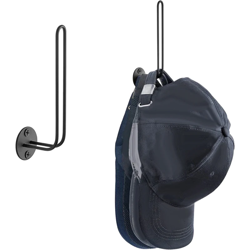 Wall Mounted Baseball Hat Holder L-shaped Hat Rack Space Saving Cap Organizer For Home Bedroom