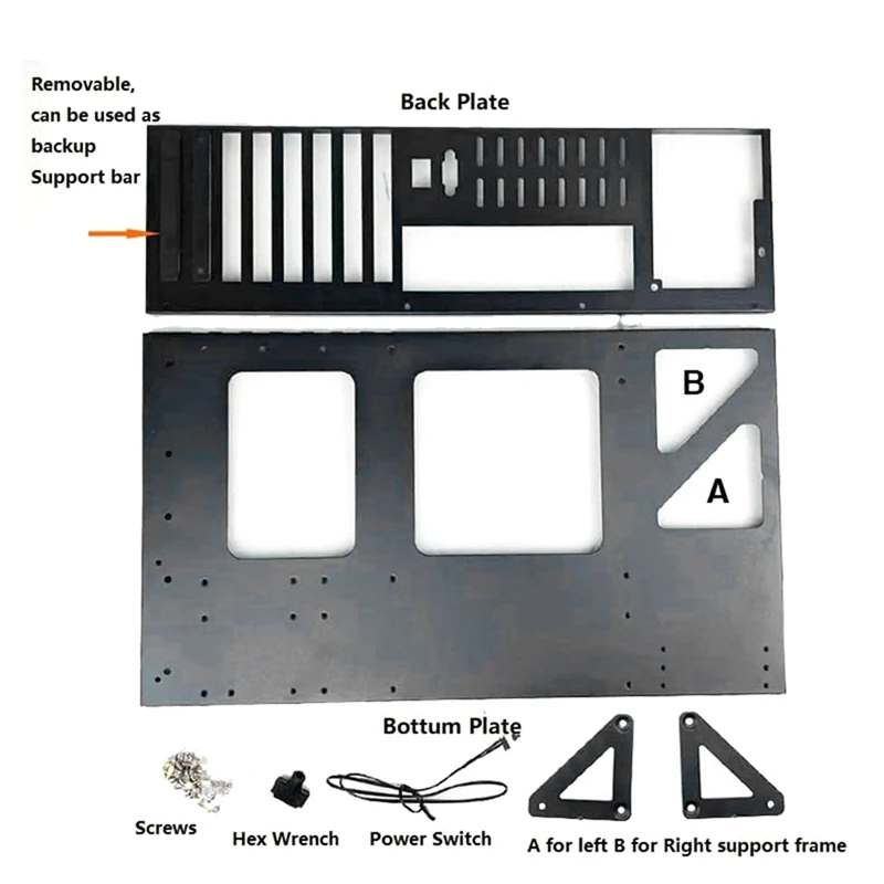 Quadro de chassi aberto amplamente corpo dissipação de calor design engrossado suporte da placa mãe para placas-mãe atx/M-ATX/itx