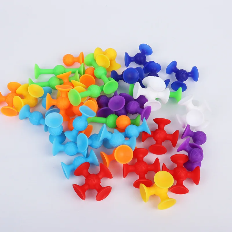 

Little Suckers Assembled Beginner Small Size Silicone Suction Cup Creativity Educational Building Block Toy Kids Gift