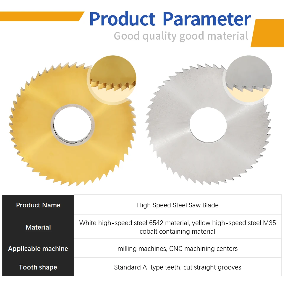 RIGTIP HSS Co TiN Circular Saw 0.2mm-4.0mm Slotting Cutter Saw Blade CNC milling Slot Machining Slitting Steel Diameter 40-100mm