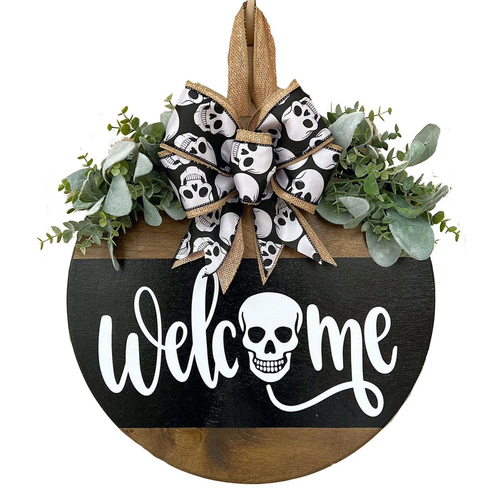 Halloween Front Door Welcome Sign Indoor Outdoor Porch Wall Decor Greeting Guests & Passers-by