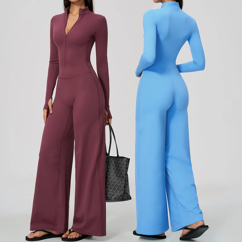 Summer Long Sleeve Yoga Suit Women's Tracksuits Gym Clothes Training Sportswear Fitness Sports Bodysuit Female Workout Overalls