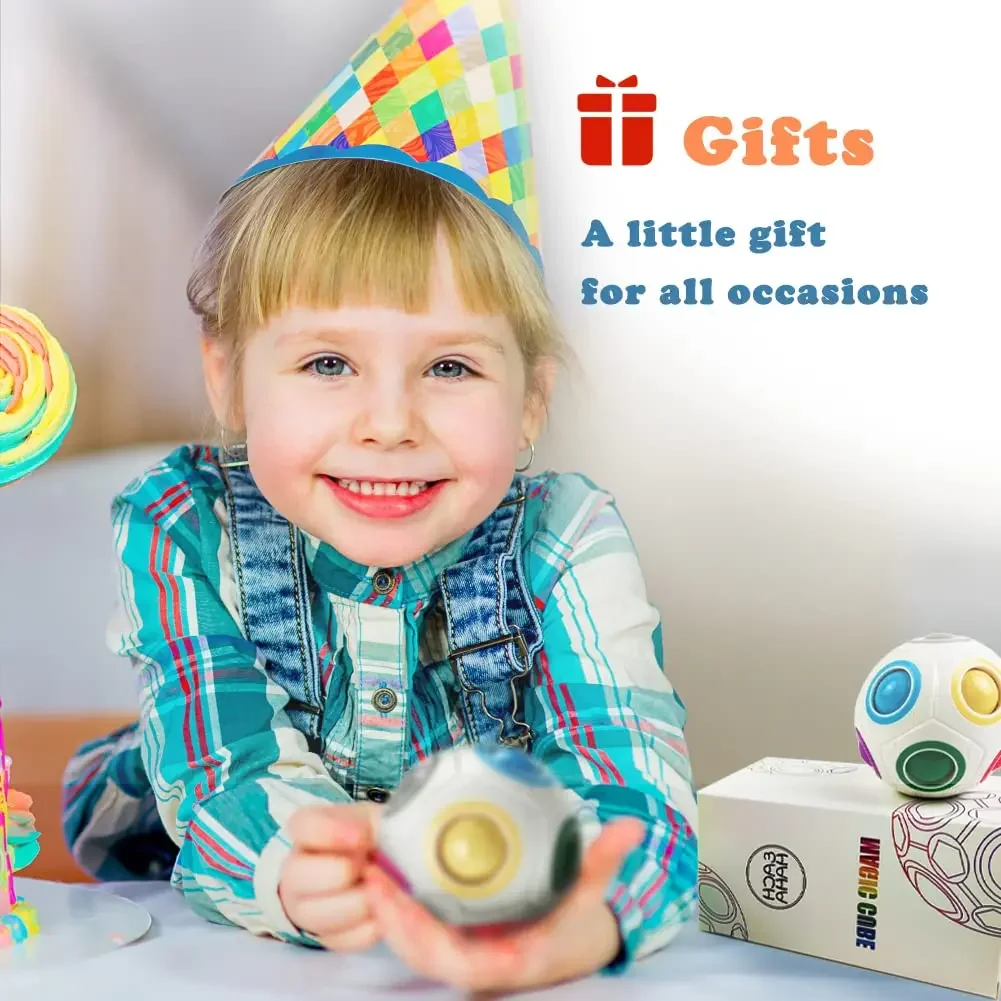 SENGSO 3D 레인보우 볼 세트 마법 레인보우 볼 스킬 게임 개발 장난감 (여아 및 남아용) 3D 퍼즐 & 공간 사고력 향상