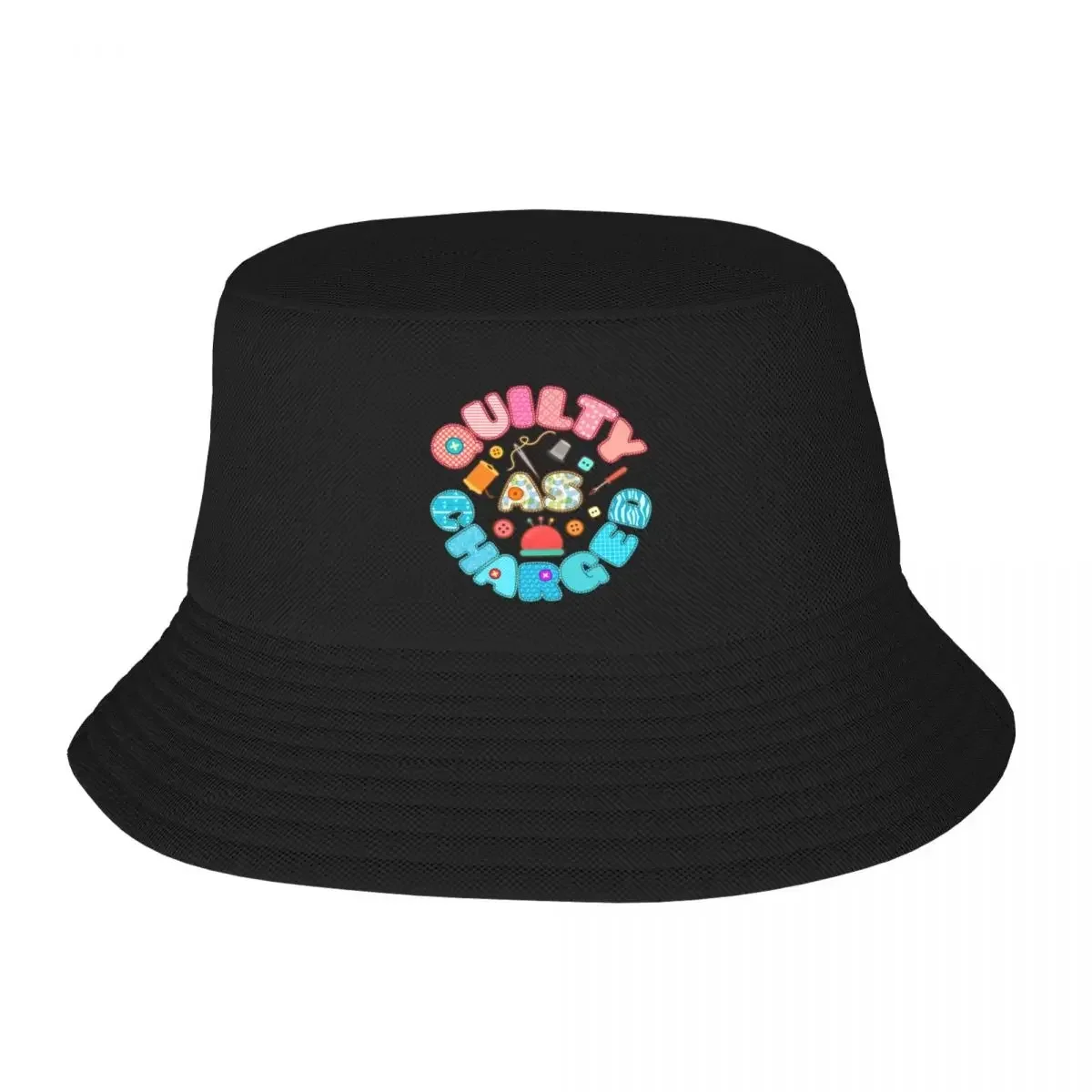 Quilty as Charged Funny Quilting Quilter Bucket Hat western  Snap Back  Women's s Men's