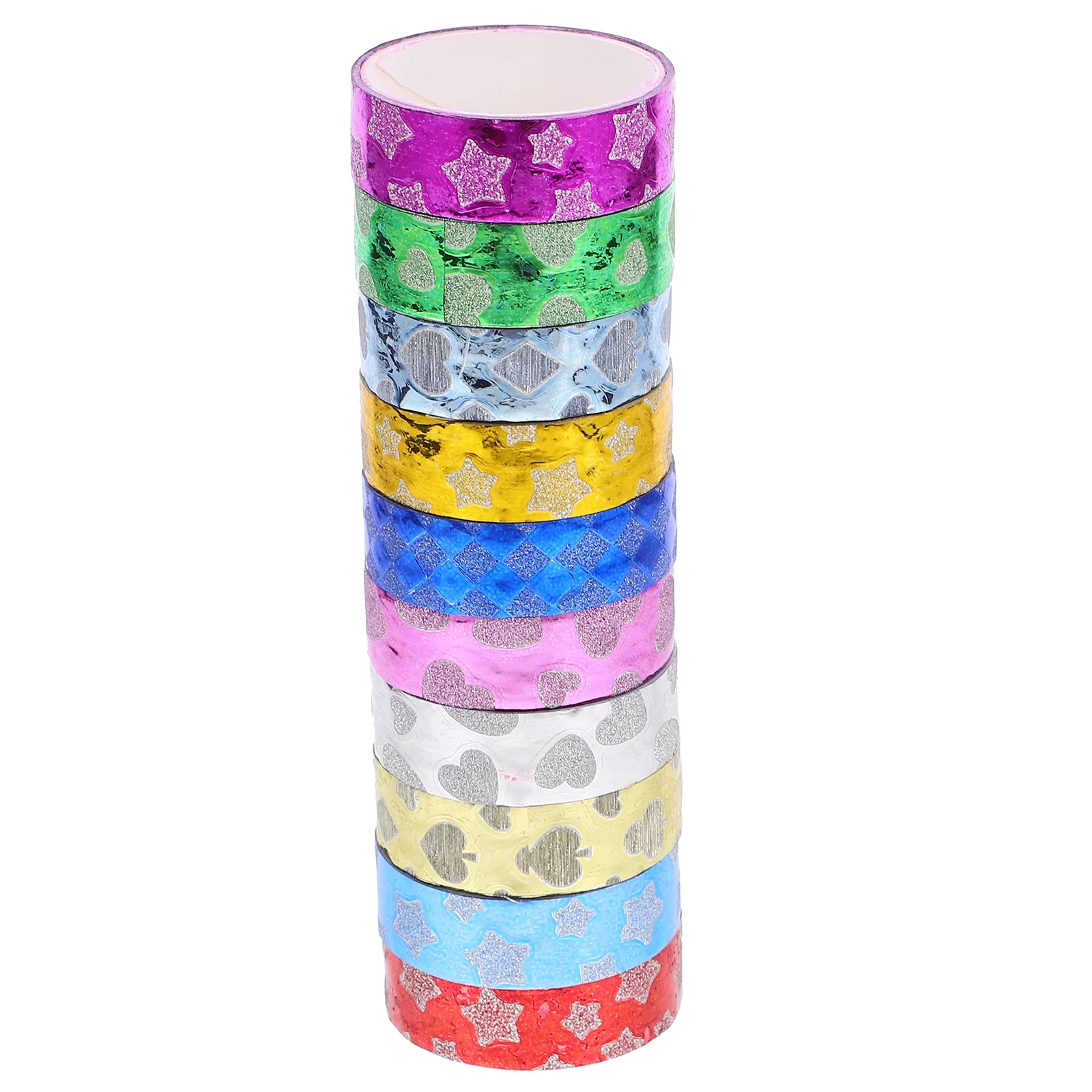 

10 Rolls Glitter Tape Colorful Washi Tapes Craft Diy Paper Stickers Scrapbook Decorative Gift Wrapping Tapes Photo Frames