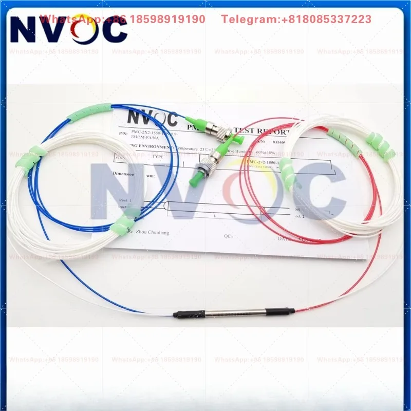 PM FBT Splitter 2x2 1550nm 99/1 Ports FC/APC, 99% Port Cable 1M, 1% Port Cable 5M, Slow Axis Alignment