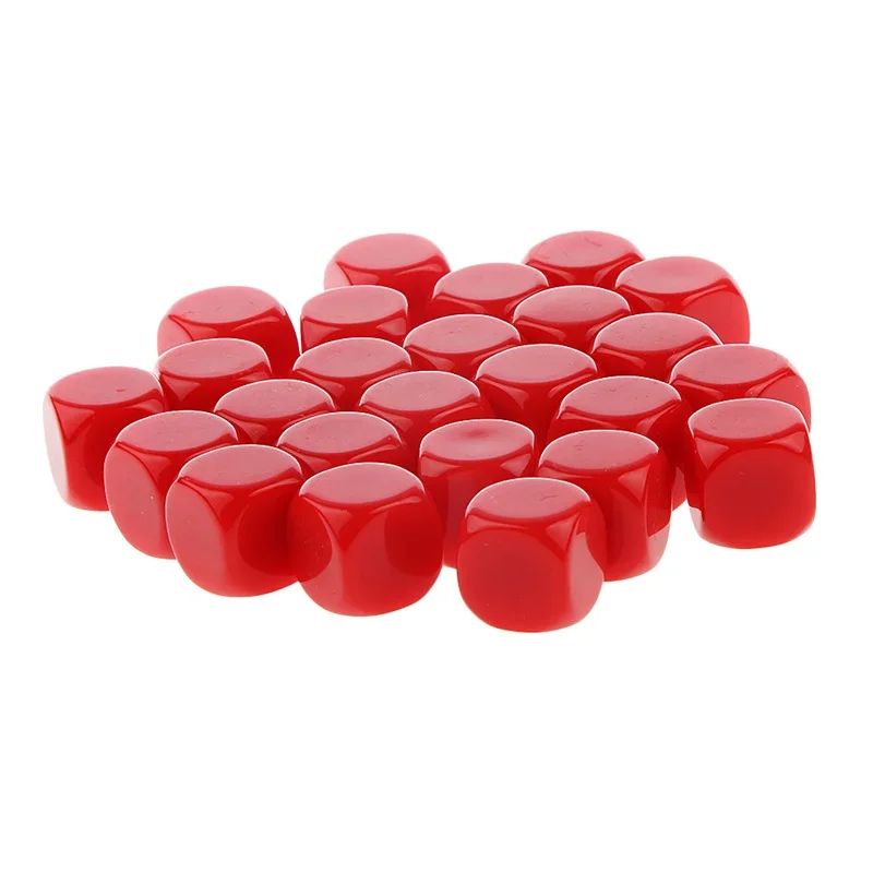 50Pcs Acrylic 16mm Colorful D6 Blank Pearl Dice With Round Corner Game Accessories