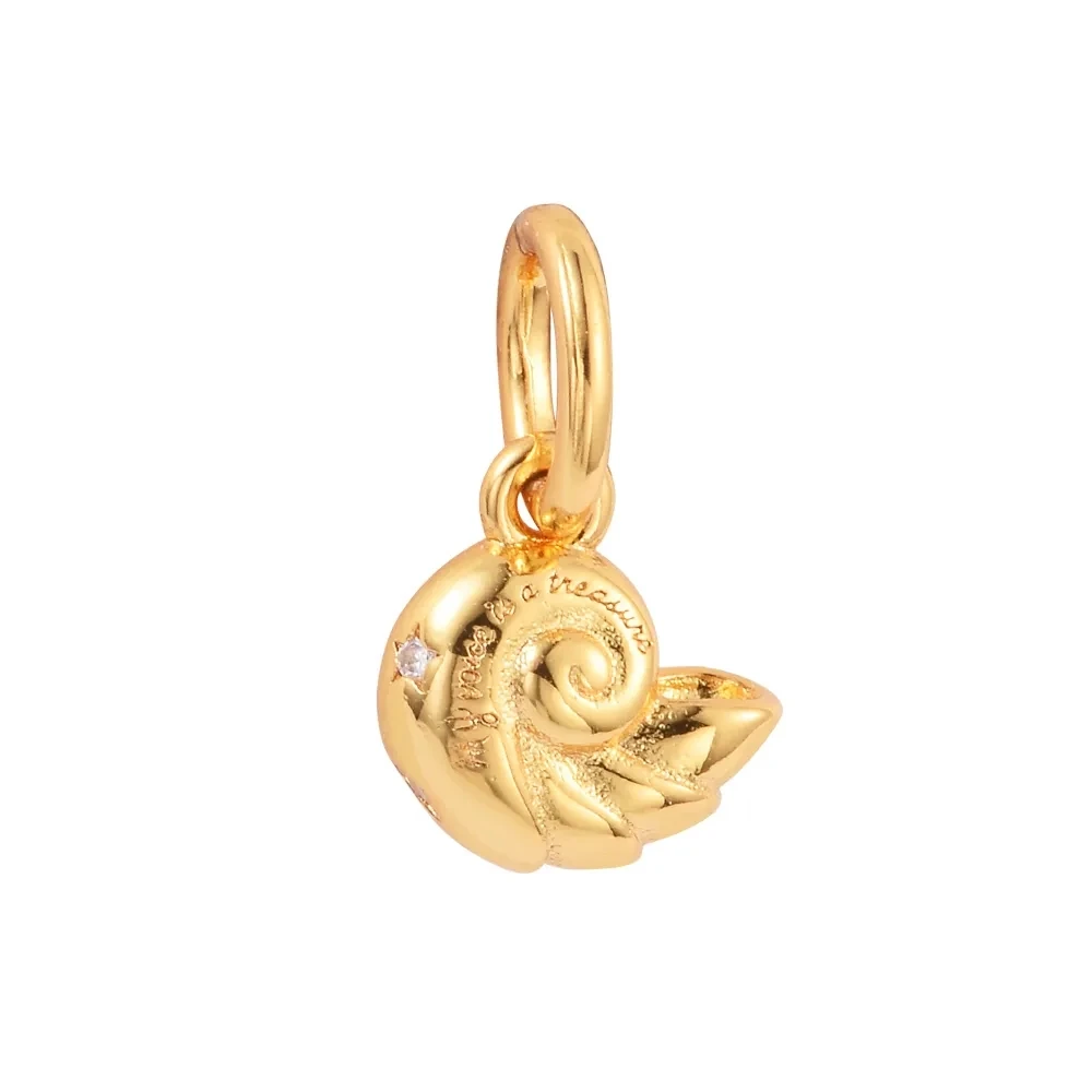 

Shine Enchanted Shell Dangle Charm Keychain Women's Jewelry 925 Sterling Silver Charms Woman Kids Fashion Make Up Accessories