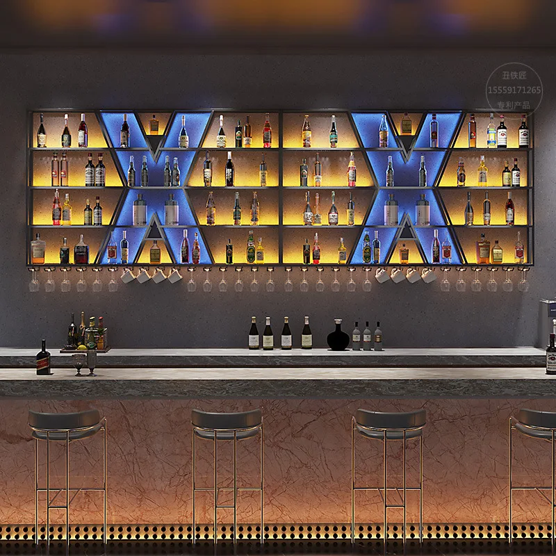 Wine cabinet rack, wall hanging cup display rack