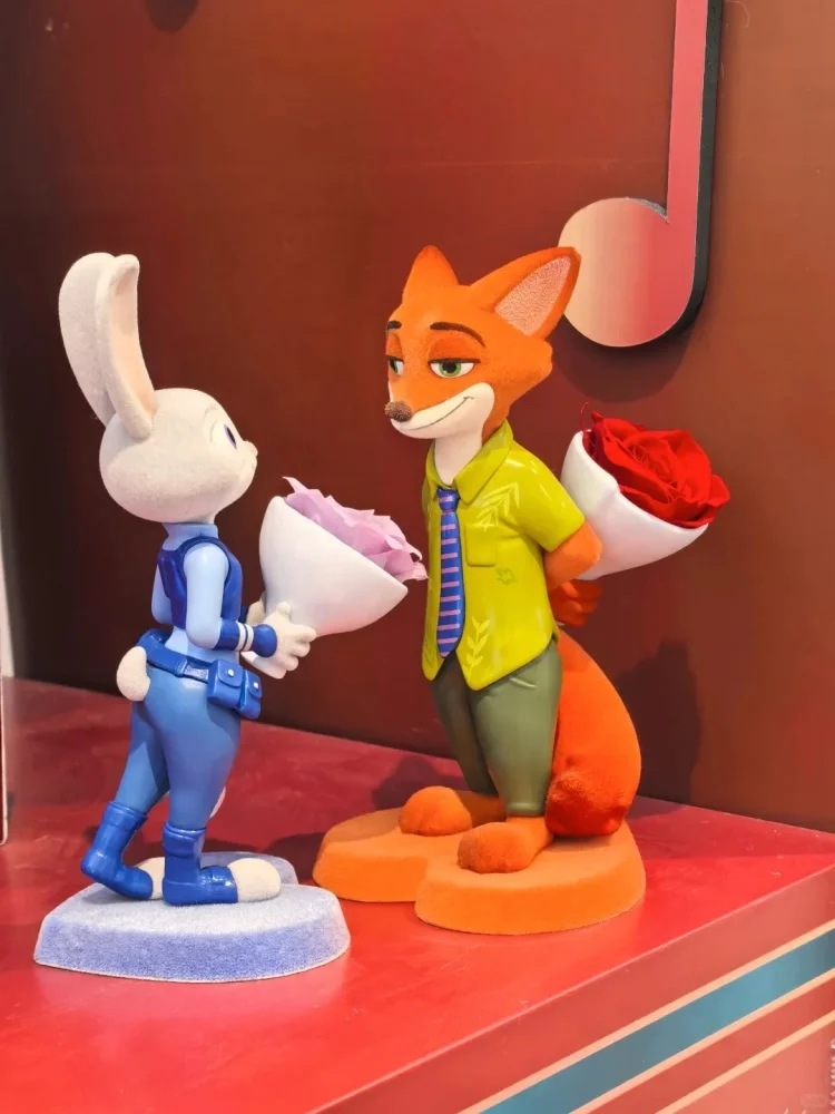 

Оригинальная слепая коробка серии Zootopia Flower, вичный цветочный орнамент Bestine, аниме-фигурка, подарки на день Святого Валентина, день рождения