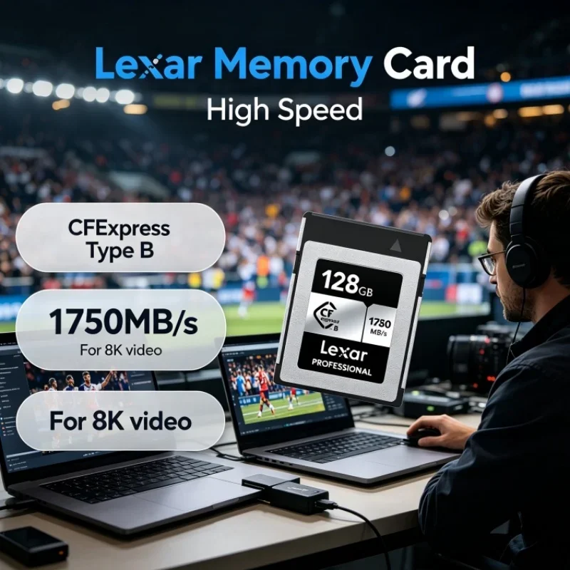 Lexar CFexpress Type B Memory Card Storage Card 512GB Read 1750MB/s CF express Type B Card 128GB 256GB For 8K RAW Video