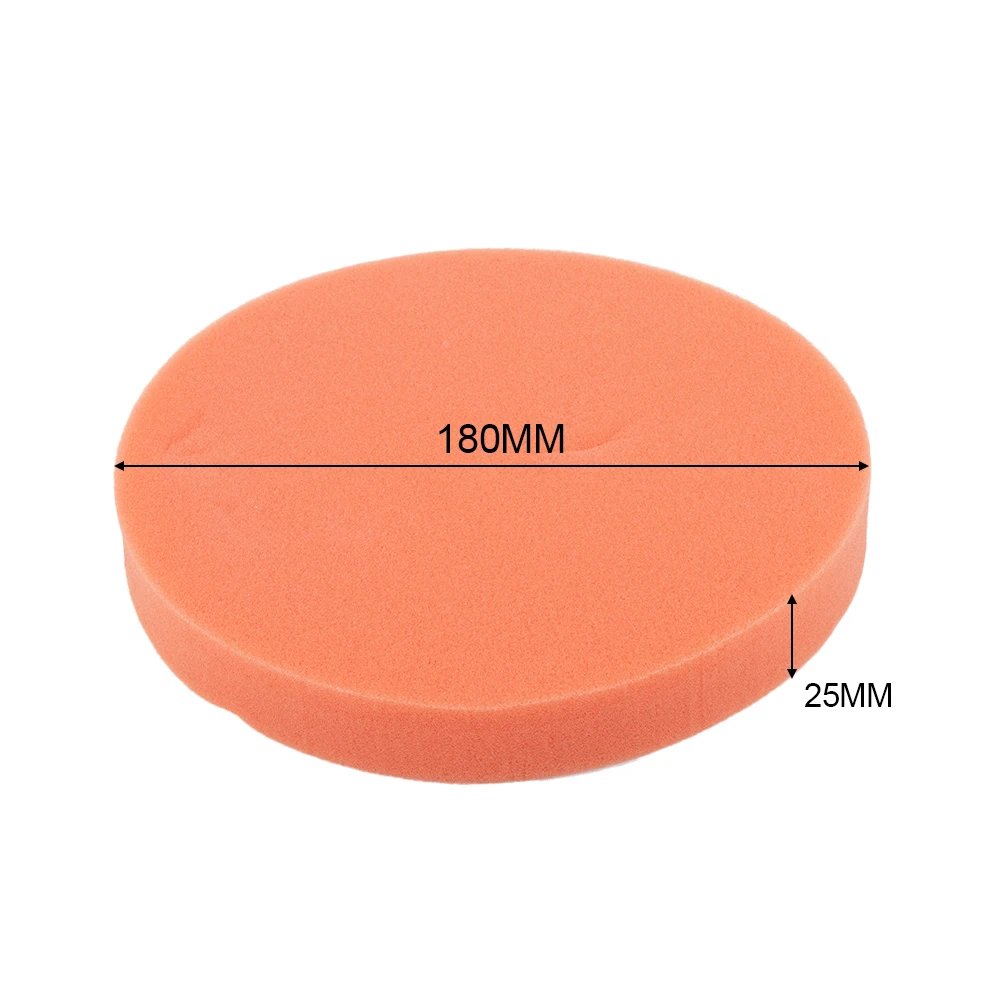 7inch Pad 180mm Polishing Sponge Waxing Buffing Car Care Clean Flat Orange Rotary Tool Practical Replacement Sale Accessories