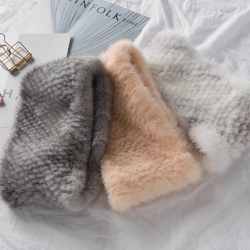 Sciarpa sciarpa di visone, pullover versione coreana femminile, sciarpa di pelliccia di visone, cappello autunno e inverno a doppio scopo