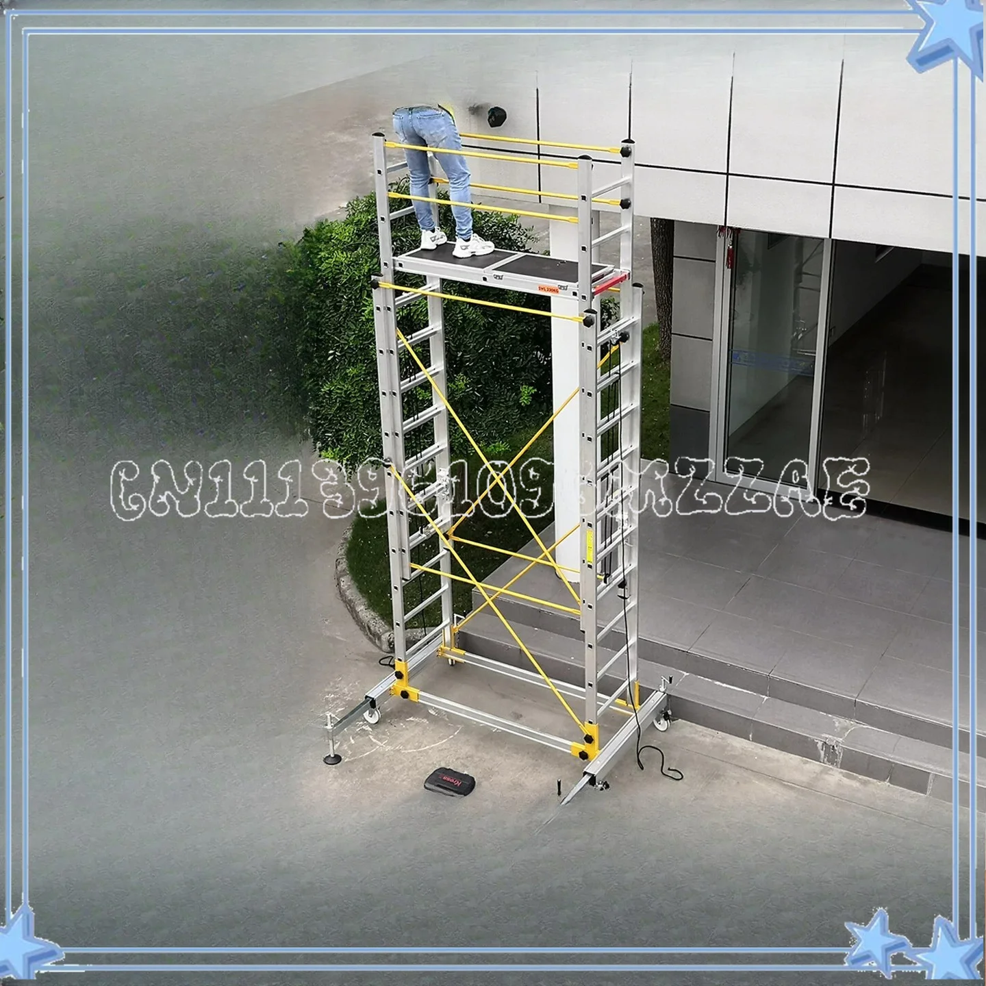 Scaffolding Mobile Elevator Aluminum Alloy Ladder Telescopic Folding Aerial Work Platform Climbing Ladder Cloud Ladder
