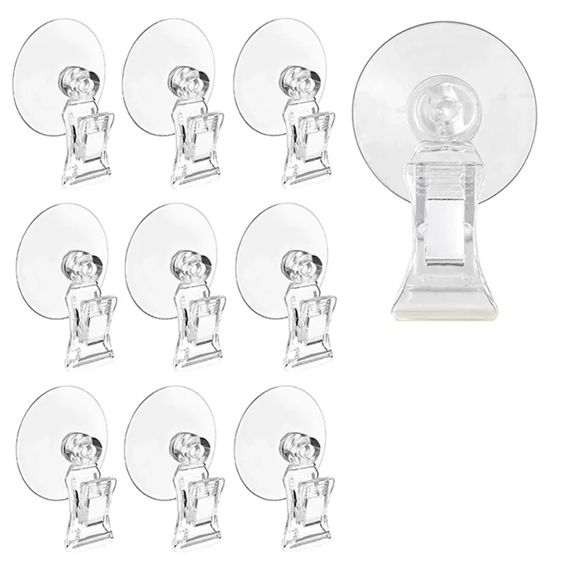 

10Pcs Suction Cup Clips Bathroom Window Glass Suction Cup With Clip For Advertising Display