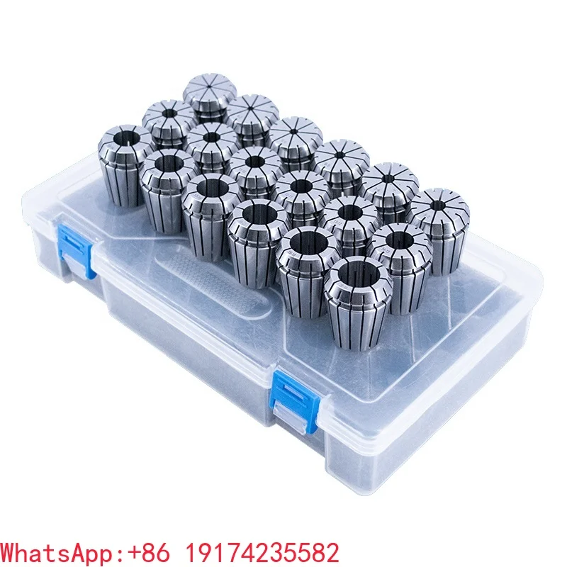 TOOL TREE Milling Machine ER32 Spring Clamping Collets DIN6499B 65Mn Material 0.008mm Accuracy HRC44-48 18pcs Set Plastic Box