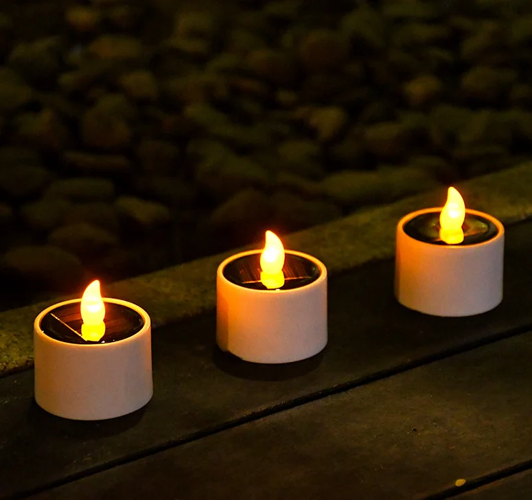 1/2/4pcs Solar Outdoor Candles Lights, Courtyard Lights Garden Landscape Decoration Waterproof Candles Camping Campsite Candles