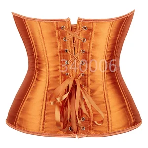 Caudatus Damensatin, Overbust Bustier, sexy Korselet mit Spitze, Vintage -Stil, großer Größe, Orange 12 Hauptverkäufe Laranja Kleidung - №8