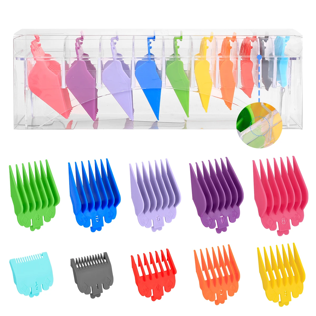 Универсальная машинка для стрижки волос, 10 шт., набор расчесок, регулируемая направляющая для стрижки для нескольких машинок, инструмент для парикмахерской стрижки