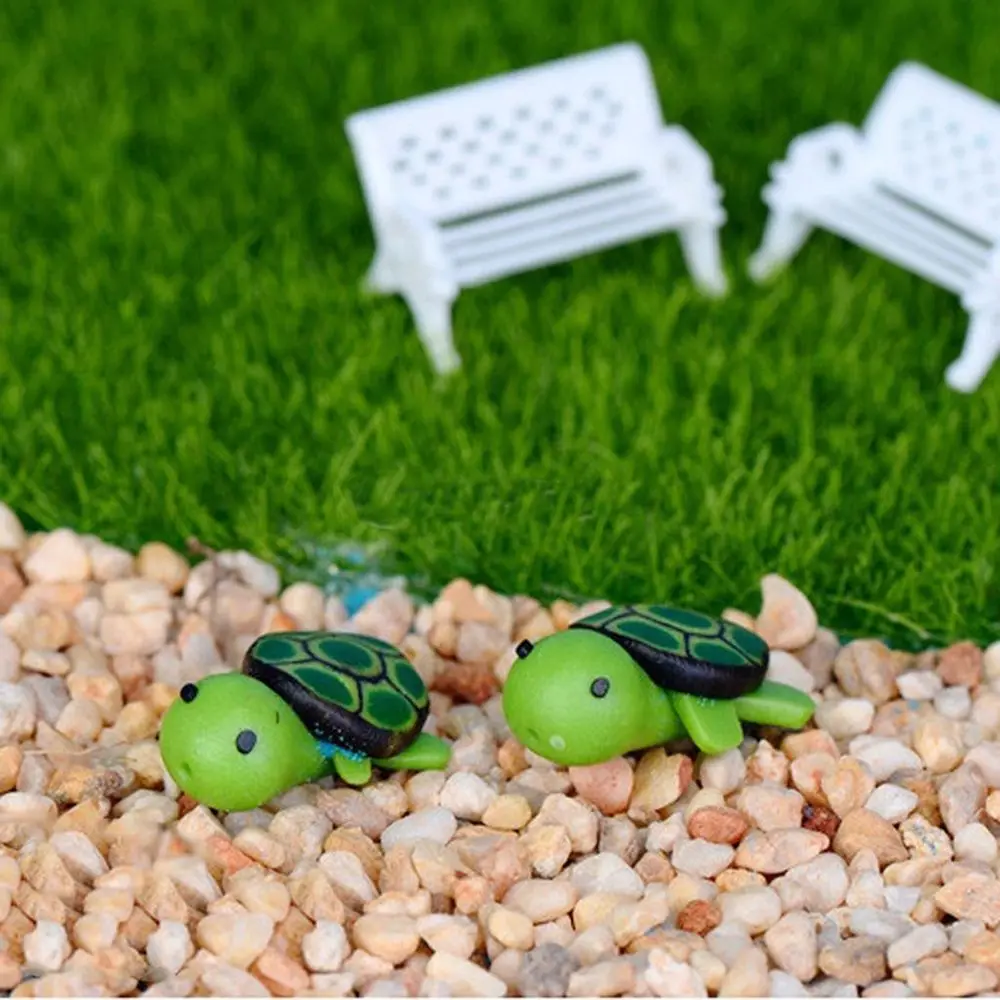 New Kawaii Garden Flower Pot Landscape Sea Turtle Miniature Dollhouse Decor 10Pcs