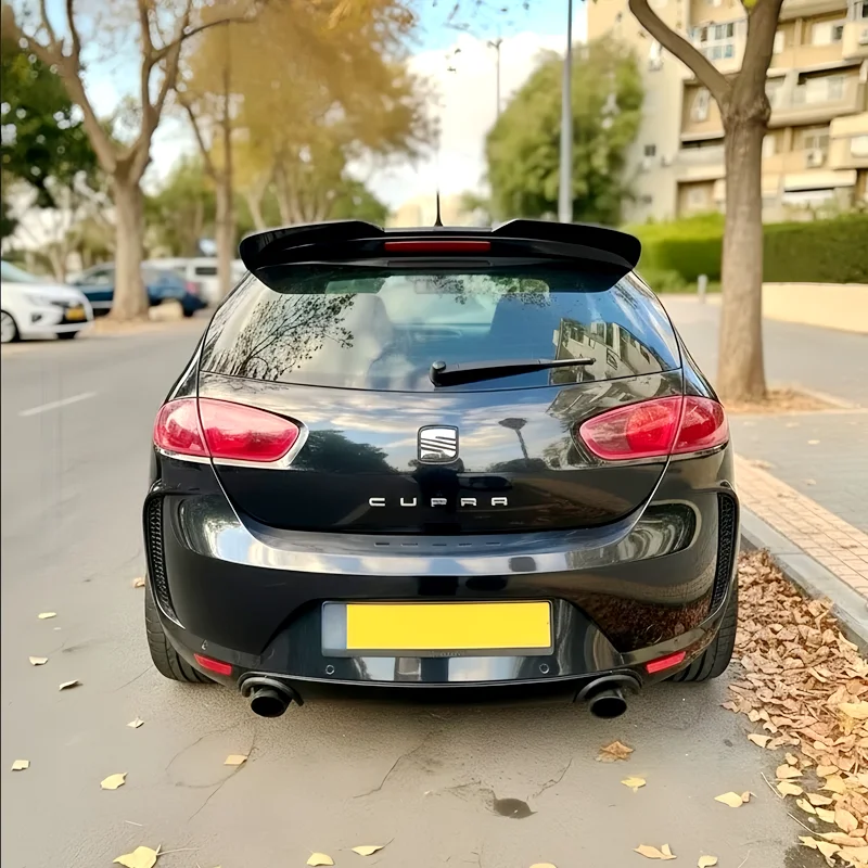 Für Seat Leon MK2 Heckdachspoiler 2008 - 2012 Aus Hochwertigem ABS Auto-Heckspoiler Glänzend Schwarz Karosserie-Kit