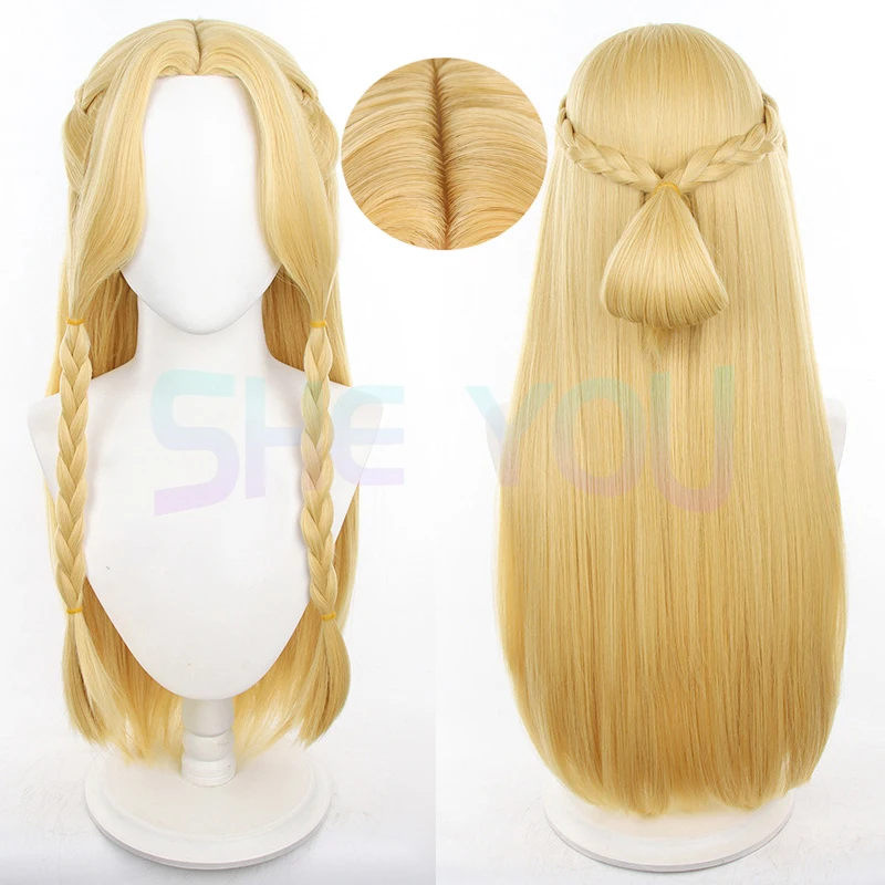 

Marcille Donato Cosplay Wig Anime Long Blonde Pre Braided Heat Resistant Synthetic Hair Halloween Anime Party Wigs + Wig Cap