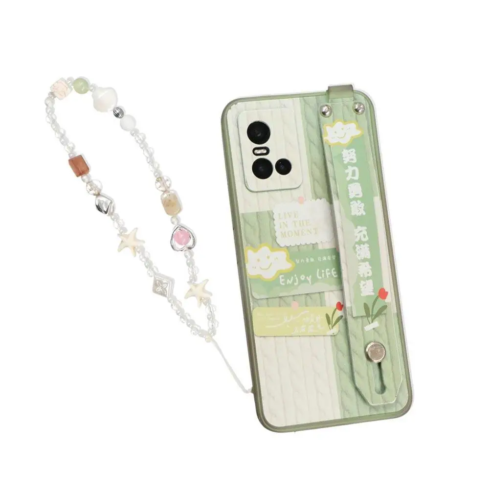 Star Pearl Beaded Phone Chain Hanging Cord Anti-Lost Phone Strap Handmade Phone Charms Mobile Lanyard Phone Pendant