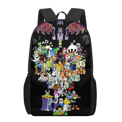 Imagen 2 del producto Mochilas escolares con estampado 3D de Undertale Sans Game para niños y niñas, mochilas para estudiantes de primaria, bolsa de libros para niños, mochila