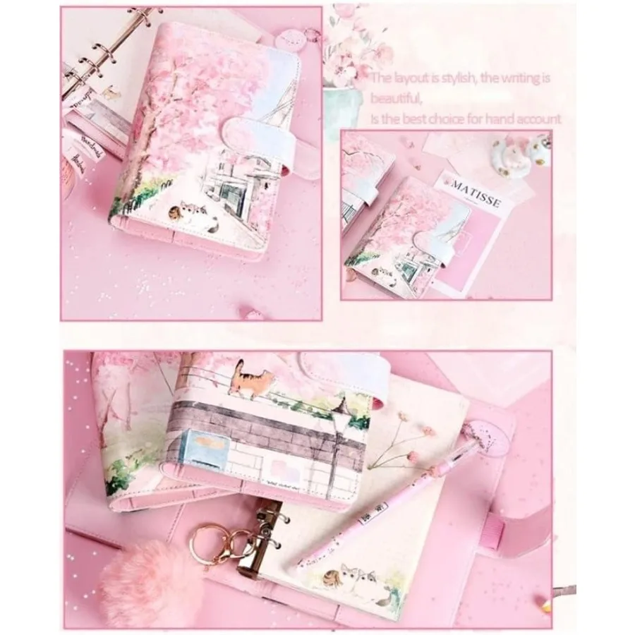 Hand Account Book Gift Box Set A6 Loose-Leaf Notebook Agenda Planner Gift Set Student Notebook Stationery Color : C