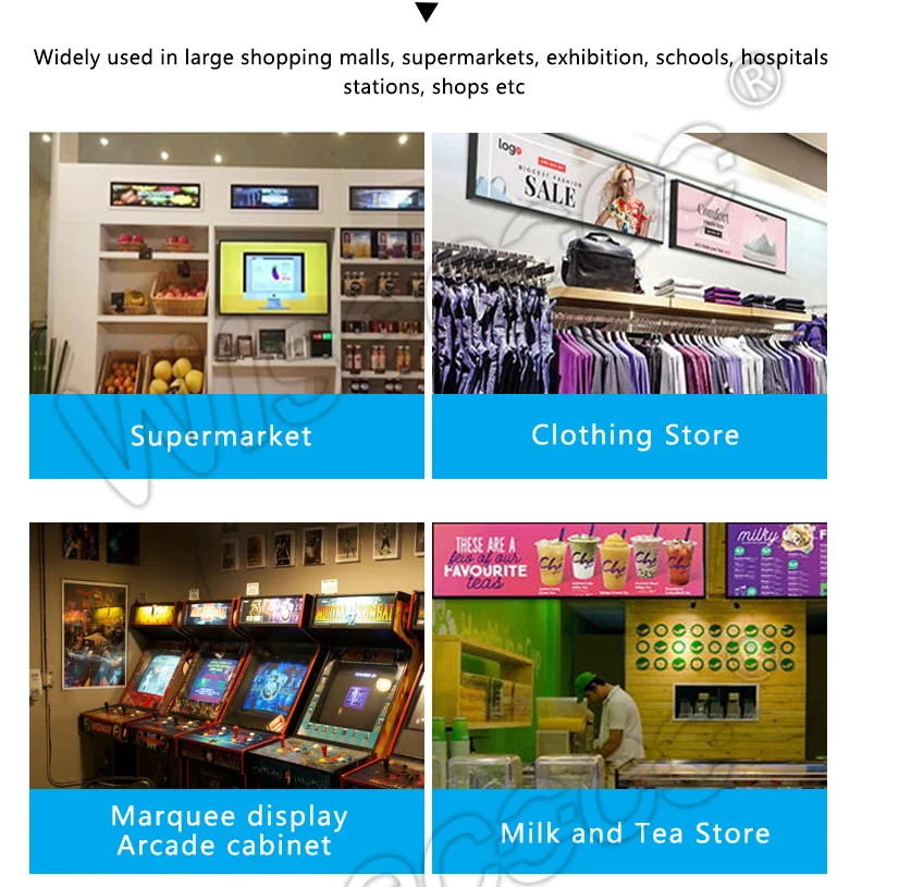 Imagem -06 - Wisecoco-supermarket Store Shelf Display Esticado Bar Display Lcd Ultrawide Shelf Display 60hz 24 1920x360 Dv240fbm-nb0