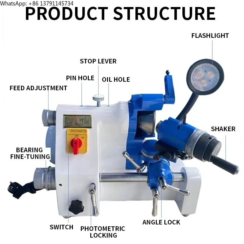 220V U3 Collets Universal Cutter Grinder Drill Sharpener Sharpening Machine End Mill Drill Cutter Grinding Tool