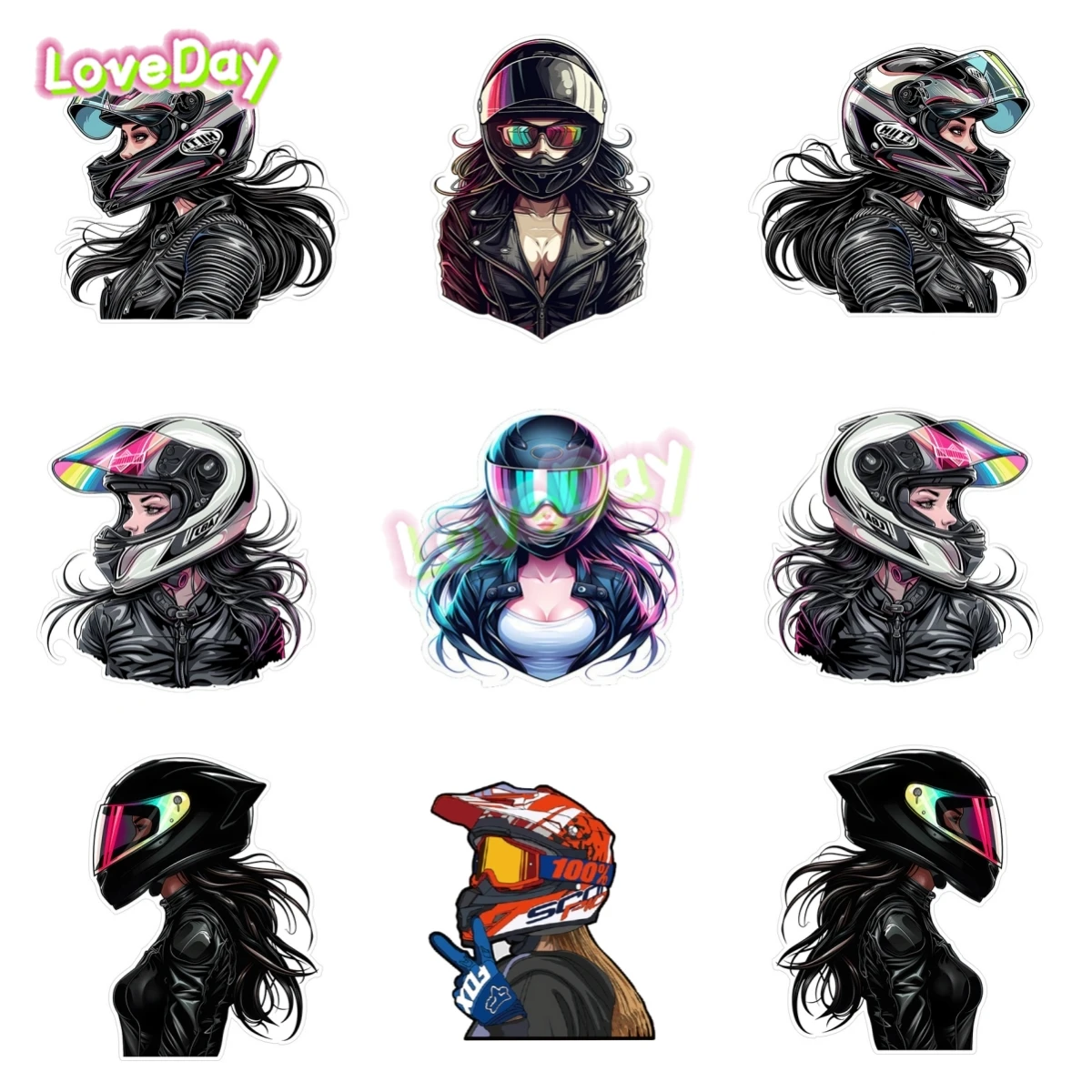 車のステッカークールなオートバイ少女漫画レーサーステッカービニールスクラッチ装飾ステッカー自動車ガラスデカール