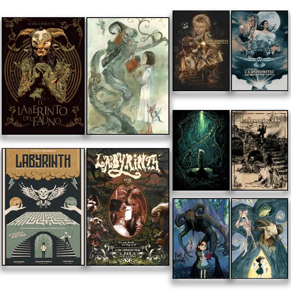 Film P-Pan's Labyrinth Dark Fantasy Poster HD Removable Wall Art Gift Bedroom Lounge Dorm Office Gaming Cafe Bars