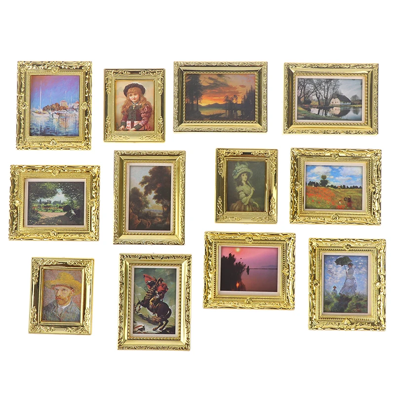 Vintage 1:12 Bilancia Foto Pittura Murale Pittura Pittura Murale Immagine per 1:12 Miniatura Casa Delle Bambole Miniaturas Casa De Munecas