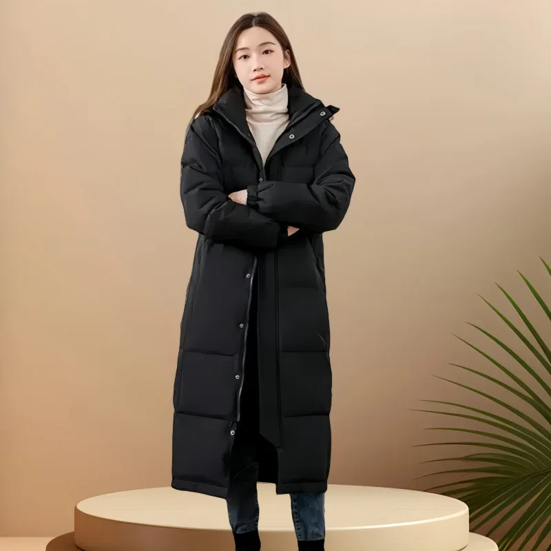 Kurtka puchowa, długa, nowy model 2025, gruby płaszcz ocieplany watą.