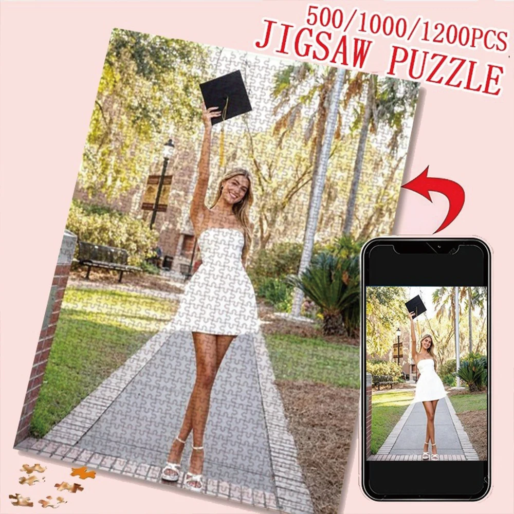 35/300/500/1000pcs Personalized Custom Photo Puzzle Selfie Photo Personalized Puzzle Memento For Special Occasions Room