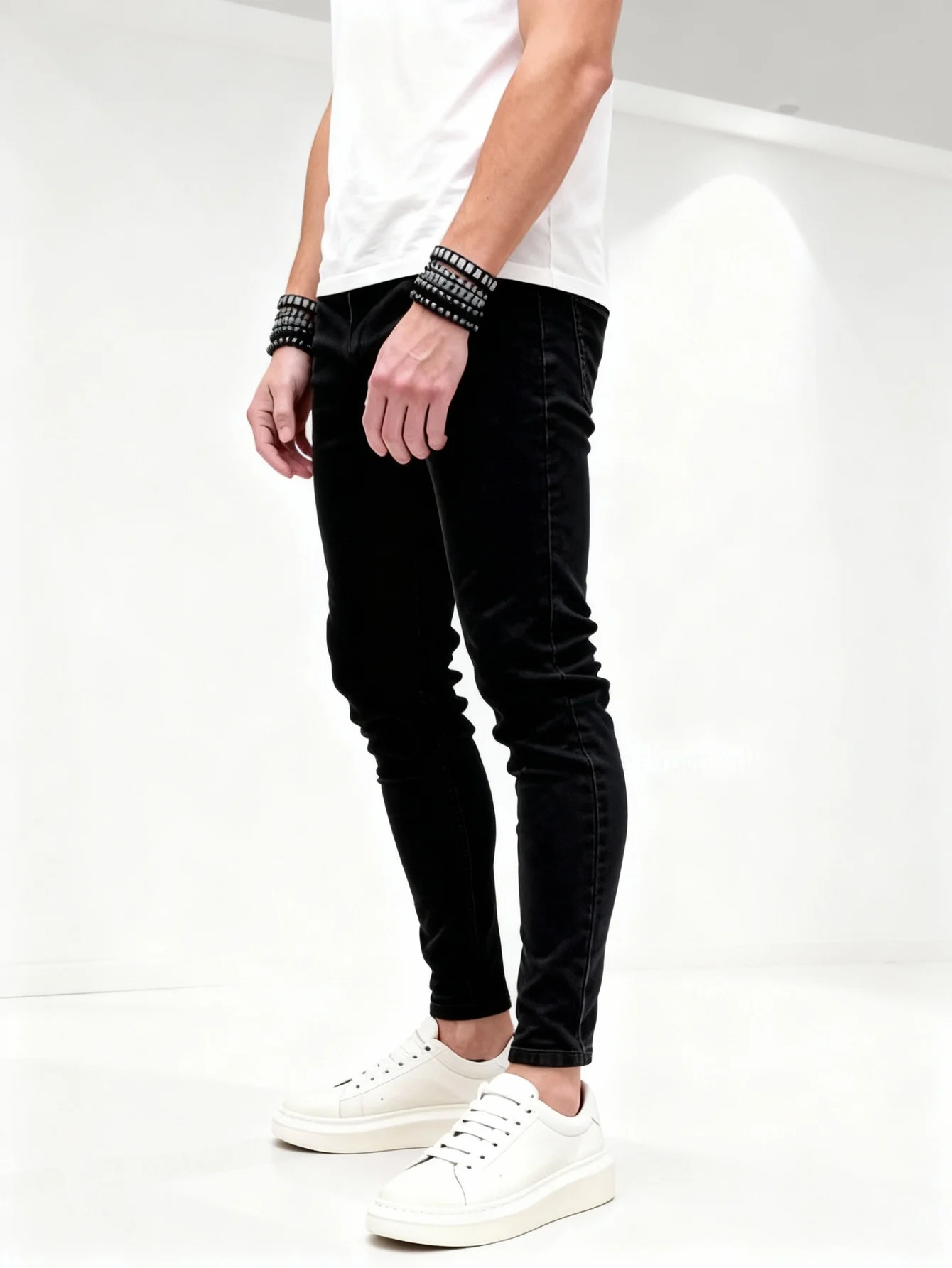 Men's Japanese Harajuku Style Personalized Slim Fit Skinny Jeans